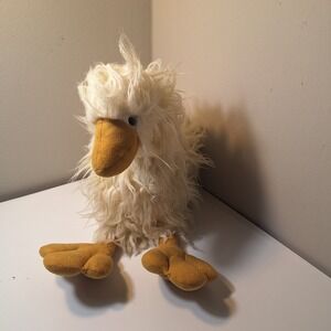 Jellycat Dixie Duck Plush Retired White Fluffy Duck Goose Stuffed Animal 12"
